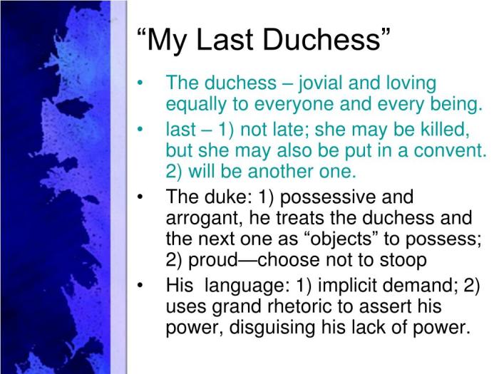 Irony in my last duchess