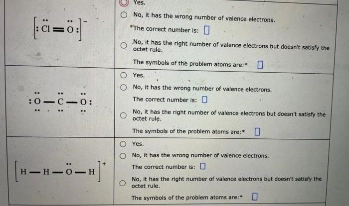 Decide whether these proposed lewis structures are reasonable.