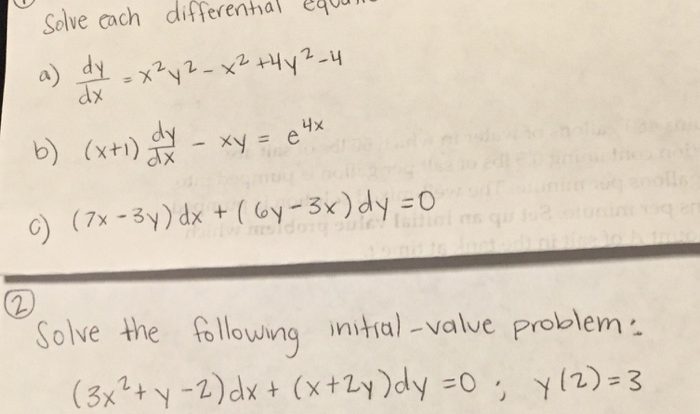 Dx dy 2xy x2 y2 ex homogeneous show differential equation solving equations homo